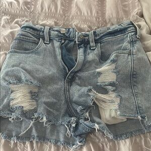 Hollister Blue Jean Shorts Distressed Vintage Style